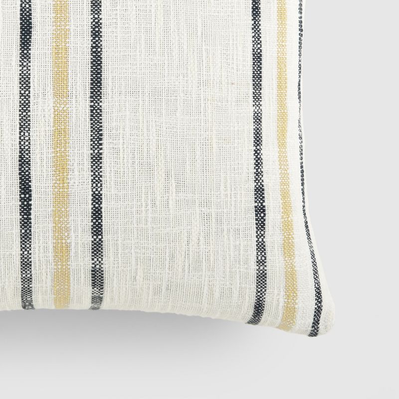 Yarn Dyed Cotton Decor Throw Pillow Cover and Pillow Insert Set in Framed Stripe Pattern - Becky Cameron, 6 of 15