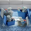 Racxily 5 Pack Large Plastic Stacking Storage Bin, Plastic Storage Container with Lid, Blue, Kids and Teens - 3 of 4