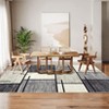 2 x 6 ft Polyester Velvet Towel Gray Rectangular Hallway Bathroom Entryway Kitchen Office Foldable Block Printed Modern Washable Area Rug - 4 of 4