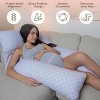 PharMeDoc Pregnancy Pillow, U-Shape Full Body Maternity Pillow, Jersey Cotton Cover - 2 of 4