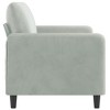 vidaXL Sofa Chair Upholstered Single Sofa Armchair for Living Room Velvet - Light Gray 55.1" - 3 of 4