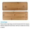 Unique Bargains Indoors Rectangular Bamboo Plant Pot Saucer Flower Drip Tray 28x9.5cm Wood Color 2 Pcs - 4 of 4