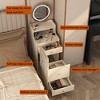 KTMBDW 3 in 1 Vanity Desk With mirror and light,Small makeup vanity set with charging station, 2 drawers and open storage space for Bedroom,Apartment - 4 of 4