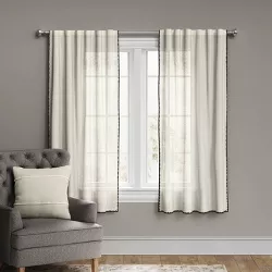 1pc 54"x95" Light Filtering Stitched Edge Window Curtain Panel Off White - Threshold™