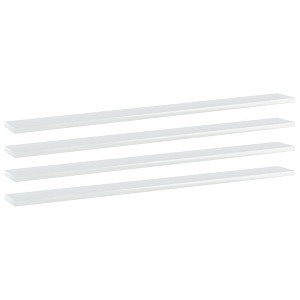 vidaXL Bookshelf Boards 4 pcs High Gloss White 39.4Inchx3.9Inchx0.6Inch Chipboard - 1 of 4