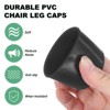 Unique Bargains Non-Slip PVC Chair Leg Caps Floor Protectors for Folding Chairs Black - 2 of 4