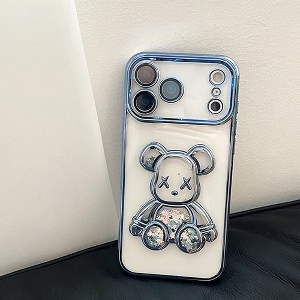 HTUTWOO iPhone 17 Series Phone Case Electroplated Quicksand Glitter Bear Phone Case, Drop Proof, for iPhone 17/Pro/Pro Max/Air - 1 of 4
