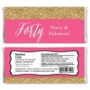 Big Dot of Happiness Chic 40th Birthday - Pink and Gold - Candy Bar Wrappers Birthday Party Favors - Set of 24 - 2 of 4