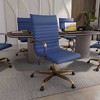 LeisureMod Harris High-Back Office Chair, Leather Upholstery with Adjustable Height, Lumbar Support, Swivel Seat and Gold Base for Home or Office - 2 of 4