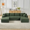 Compressible Corduroy U-Shaped Modular Sectional Sofa with Pocket Spring Support, Minimalist Cloud Couch for Living Room - 2 of 4