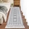 Washable Tassel Bordered Rug Non Slip Low Pile Rug Soft Throw Floor Cover Foldable Indoor Carpet for Living Room Bedroom Playroom Nursery - 4 of 4