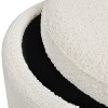 CAVINAS Round Boucle Fabric Storage Ottoman Bench with Removable Lid,Upholstered Storage Ottoman,Storage Benches for Living Room,Bedroom - 3 of 4