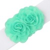 INSPIRE CHIC Women's Large Chiffon Rose Double-Flower Elastic Stretch Wide Corset Waist Belt 1 Pc - 2 of 4