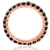 Pompeii3 Black Diamond Eternity Ring 14K Rose Gold 1 1/2 Carat Womens Wedding Stackable - 2 of 3