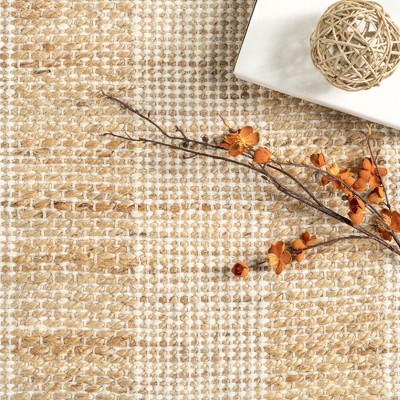 Hillcrest Natural Jute and Wool Striped 5x8 Area Rug