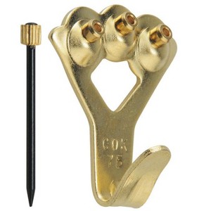 Hillman OOK Brass-Plated Blue Picture Hanger 75 lb 1 pk (Case of 12) - 1 of 1