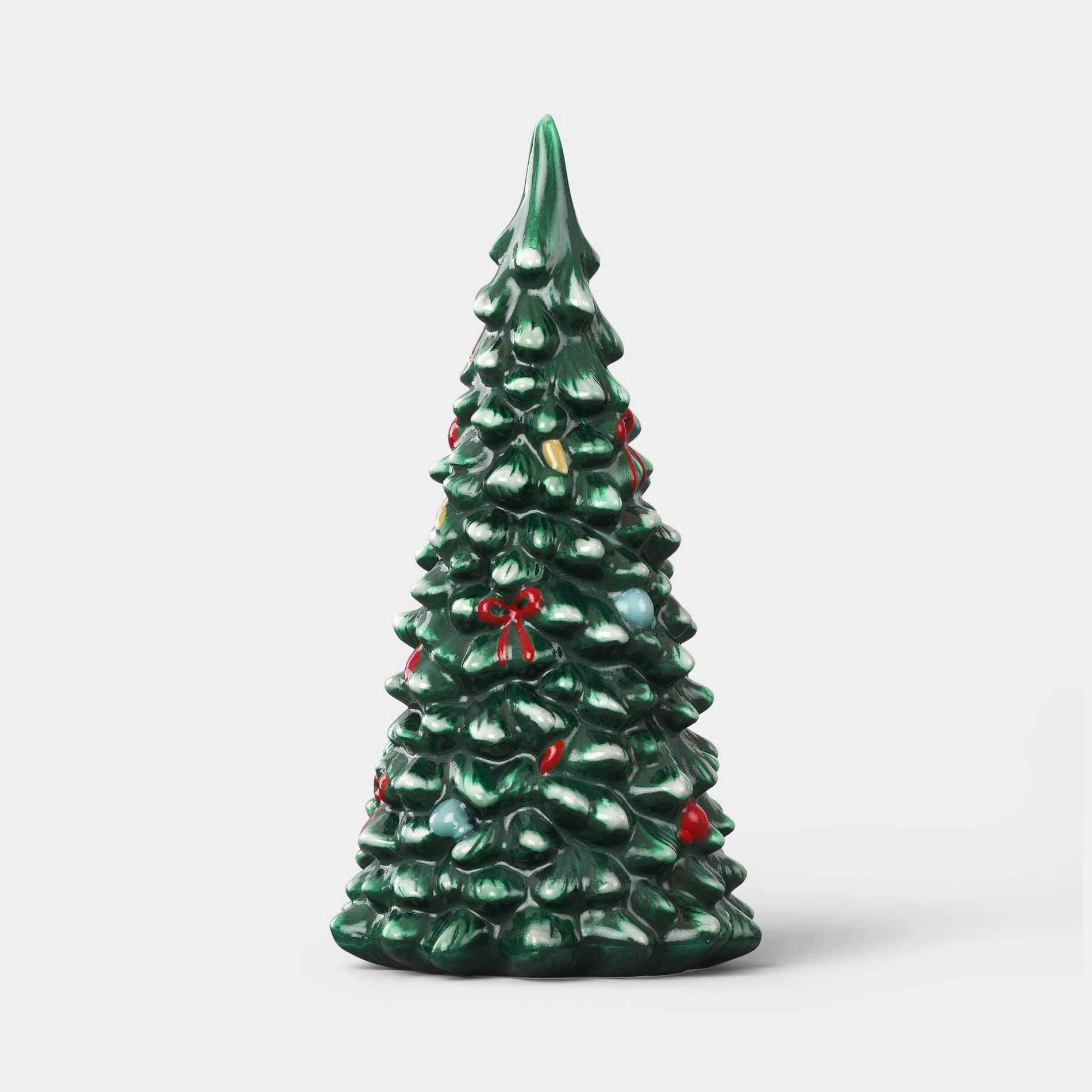 Decorated Earthenware Christmas Tree Green - Threshold™