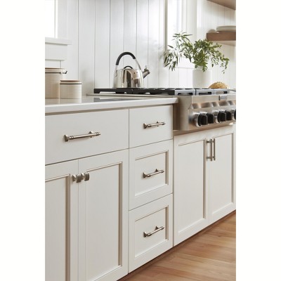 Satin Nickel 3-3/4 Inch Modern Industrial Cabinet Pull