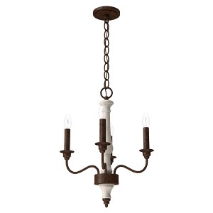 Hunter Fans Teren 4 - Light Chandelier in  Distressed White Textured Rust - 1 of 4
