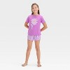 Girls' 3pc Printed Short Sleeve Pajama Set - Cat & Jack™ - 3 of 4