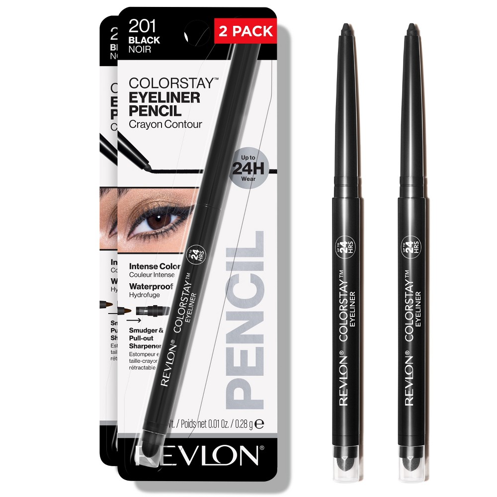 Photos - Other Cosmetics Revlon Colorstay Waterproof Eyeliner with Built-in Smudger - Black - 0.02o 
