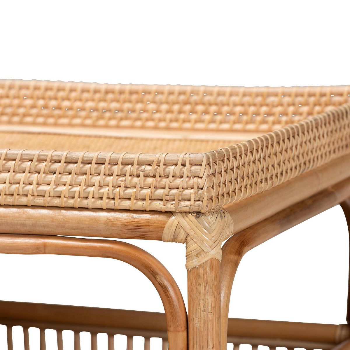 bali & pari Lombok Natural Rattan Coffee Table Natural: 19.7" High, No Assembly, Form Base Design, 17.6 lbs - thumbnail 5