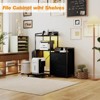 File Cabinet, Filing Cabinet Fits Letter/a4 Size, 2 Drawe File Cabinets for Home Office with Power Strip, LED Lights, Open Shelf - 3 of 4