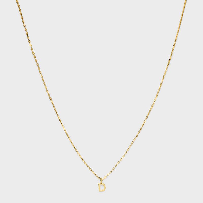 14K Gold Plated Small Polished Initial Pendant Necklace - A New Day™ Gold, 1 of 6