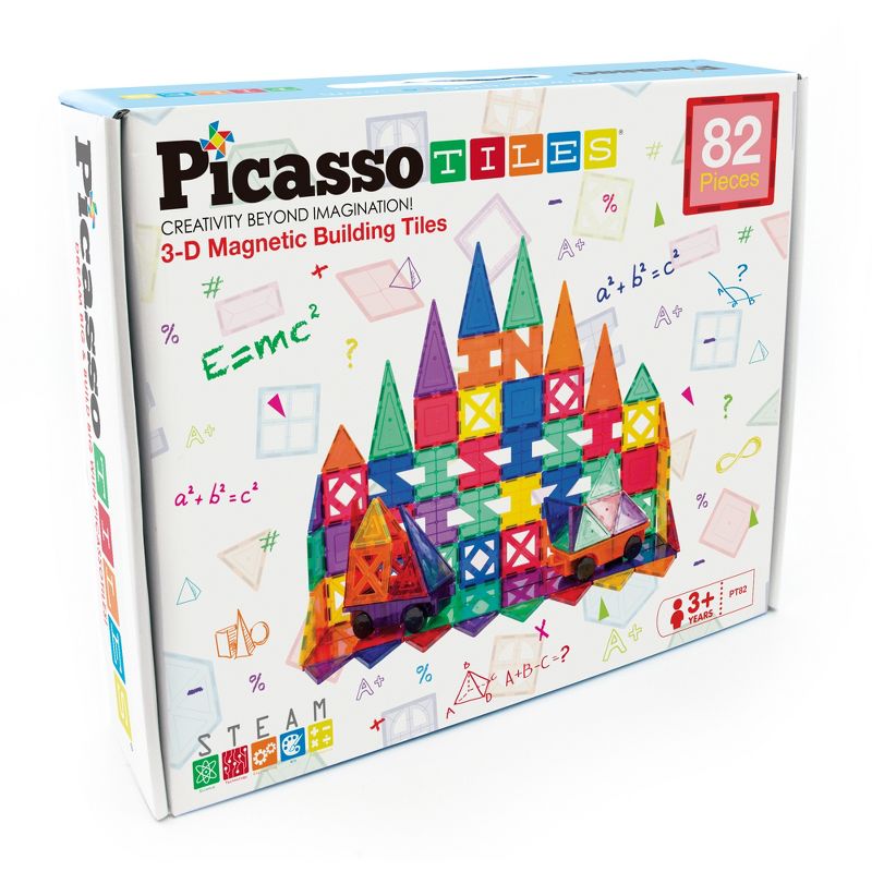 PicassoTiles® Magnetic Tiles, 82-Piece Set, 1 of 8