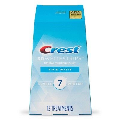Crest 3D Whitestrips Vivid White Teeth Whitening Kit with Hydrogen Peroxide - 12 Treatments