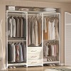 Aheaplus 65.5'' Freestanding Clothes Rack,  Closet Organizer with Drawers and 5 hanging Rods - 3 of 4