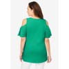 Woman Within Plus Size Eyelet Cold-Shoulder Tunic - 3 of 4