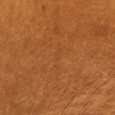Cognac Tan Round Tufted Leather Ottoman