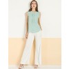 INSPIRE CHIC Women's Ruffled Curved Hem Business Office Vintage Sleeveless Blouse - 3 of 4