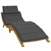vidaXL Sun Lounger Cushion Sunbed Seating Pad Outdoor Patio Garden Fabric - Melange Anthracite - 2 of 4