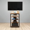 Corner TV Stand for 50–59 Inch TVs, 4-Tier Media Console with Steel Frame and Storage Shelves, Storage Cabinets, AV Tower for Living Room or Bedroom - 4 of 4