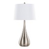 LumiSource (Set of 2) Pebble 29" Contemporary Table Lamps Brushed Nickel with White Linen Shade - 2 of 4