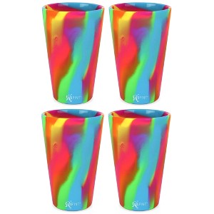 Silipint: Silicone Pint Glasses: 4 Pack Hippie Hops - 16oz Unbreakable Cups - 1 of 4