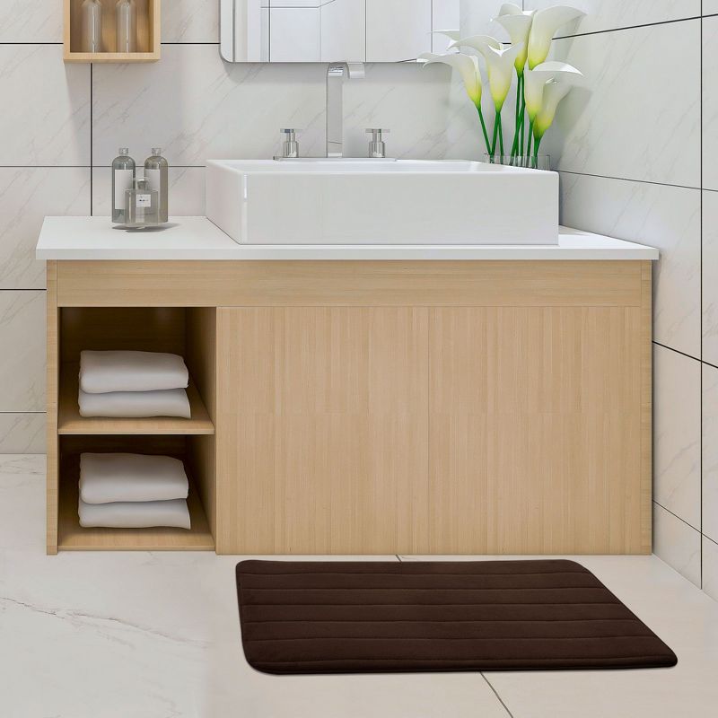 PiccoCasa Memory Foam Bathroom Rugs Non-Slip and U-shaped Toilet Mat 2 Pcs, 5 of 8