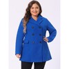 Agnes Orinda Women's Plus Size Winter Outfits Notched Lapel Double Breasted Overcoats - 2 of 4