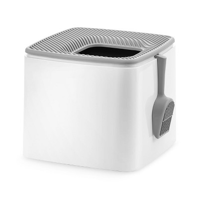 thumbnail image 2 of IRIS, Large Top Entry Cat Litter Box - Litter Catching Lid Enclosure, White/Beig 2 of 13