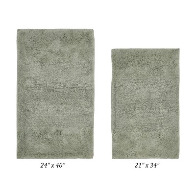 Granada 2 Piece Bath Rug Set 100% Premium Cotton Tufted Non-Slip Backing Bathmats for Bathroom, Super Soft Absorbent, Machine Washable