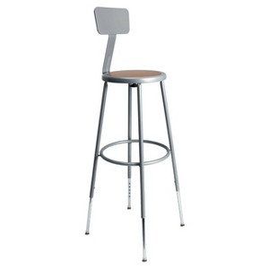 Hampden Furnishings 32-39" Felix Collection Steel Stool with Backrest - 1 of 4
