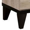 Royal Hampton 2 Drawer Wooden Nightstand with Grains and Angled Legs, Cream - 2 of 4