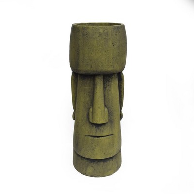 Maggift Outdoor Tall Planters with Special Design, Novely Flower Planter Pot for Garden, Courtyard, Patio，Green，8.75"*8.75"*24"