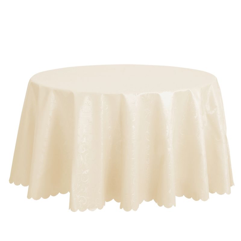 Unique Bargains Round PVC Wrinkle-Resistant Washable Suitable Restaurant Table Cover 1 Pc, 1 of 6