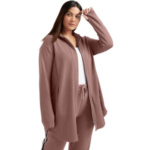 June + Vie by Roaman's Women's Plus Size Zip-Up French Terry Hoodie - 1 of 4