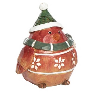 Transpac Resin 4.25 in. Multicolored Christmas Fluffy Bird Figurine - 1 of 2