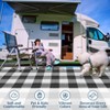 Waterproof Outdoor Rug, Reversible Plastic Straw Patio Mat, Portable Plaid Carpet for Camping, Porch, Deck, Backyard - 2 of 4