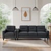 INFURNIC Sofas Comfortable Sectional 3 Set Plush Cushions Sturdy Frame Modern Design for Living Room Bedroom, Black, 67.72"*26"*16.9" - 3 of 4